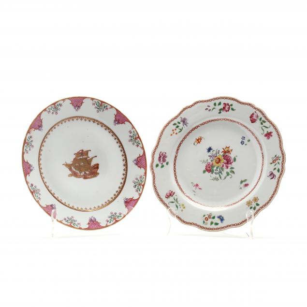 two-chinese-export-porcelain-plates