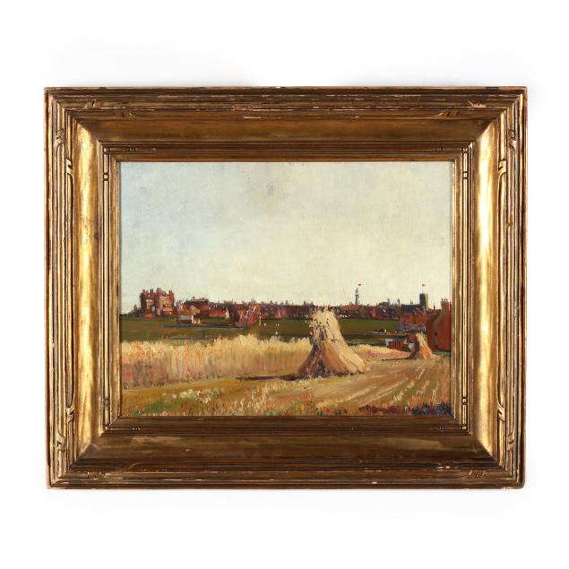 antique-landscape-painting-of-fields-and-distant-town