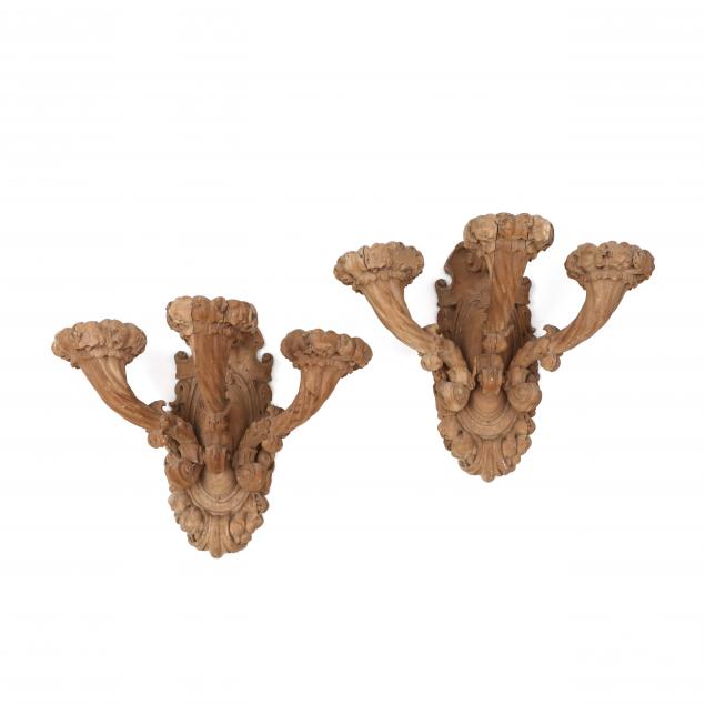 pair-of-continental-carved-pine-sconces