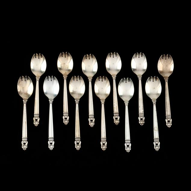12-international-royal-danish-sterling-silver-ice-cream-spoons