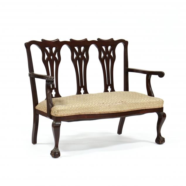 chippendale-style-mahogany-triple-back-settee