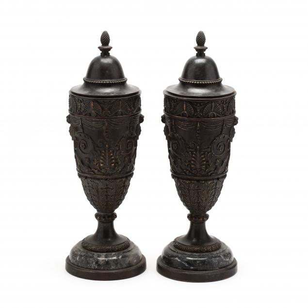 pair-of-bronze-and-marble-lidded-urns