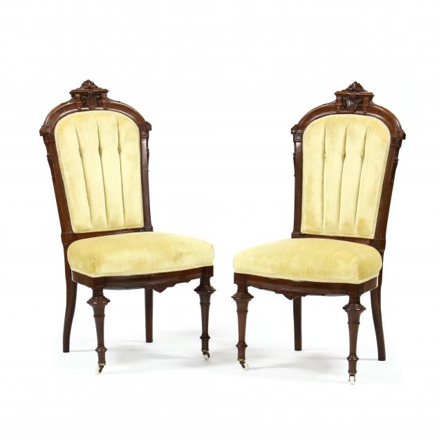 pair-of-renaissance-revival-carved-walnut-side-chairs