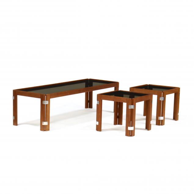 modern-teak-and-glass-coffee-table-and-pair-of-side-tables