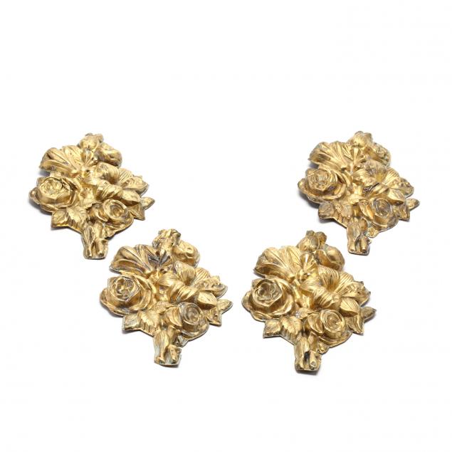 set-of-four-victorian-embossed-brass-wall-appliques