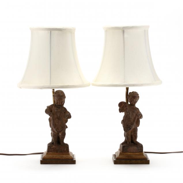 pair-of-terracotta-figural-lamps