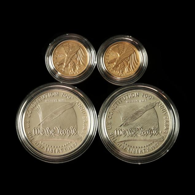 1987-u-s-constitution-gold-and-silver-four-coin-set