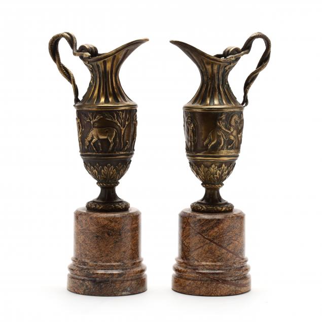pair-of-grand-tour-style-bronze-and-marble-ewers