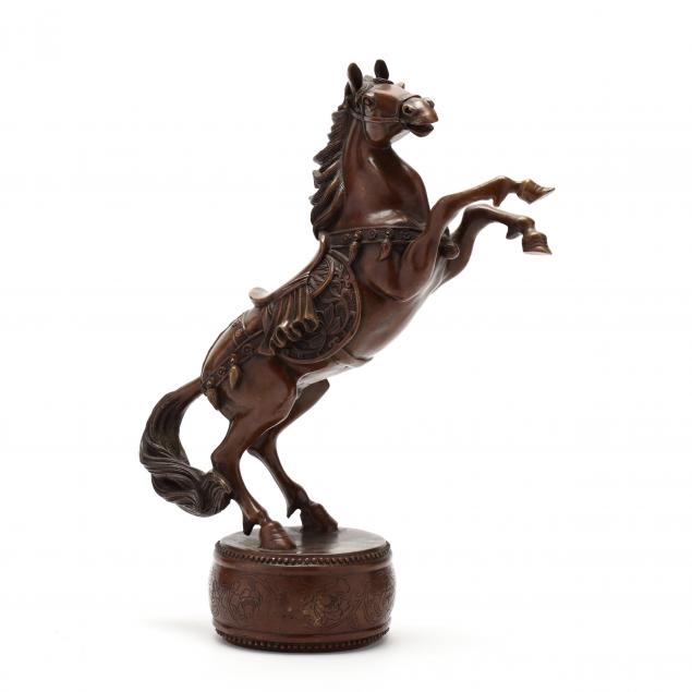 bronze-sculpture-of-a-rearing-horse