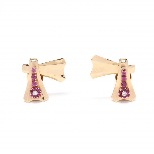 retro-14kt-gold-and-gem-set-earrings