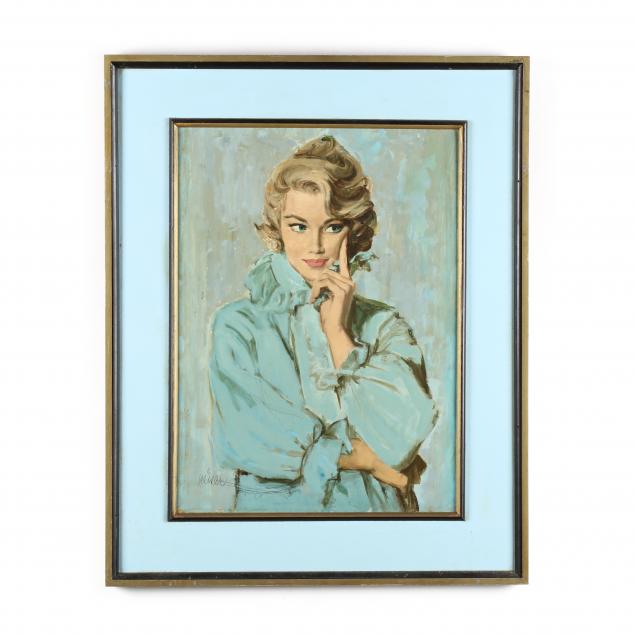 don-neiser-1918-2009-illustration-of-a-woman-in-blue