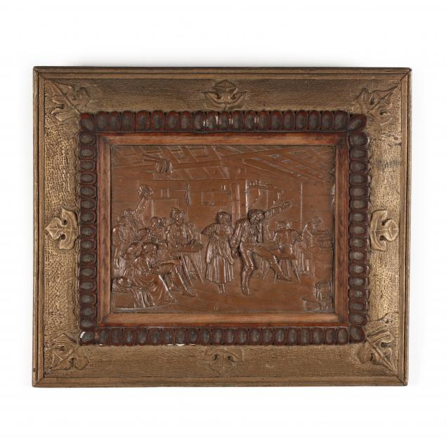 an-antique-copper-plaque-of-a-bavarian-tavern-scene