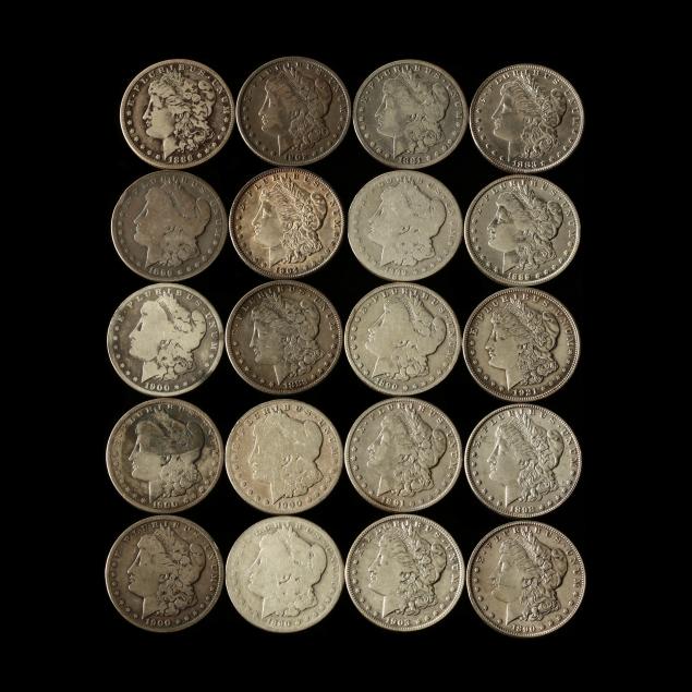 roll-of-twenty-20-circulated-morgan-silver-dollars
