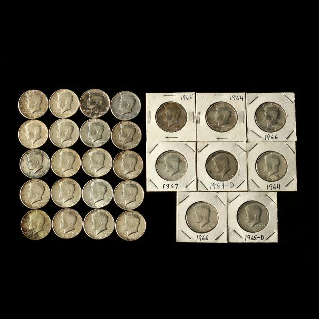 grouping-of-28-silver-kennedy-halves