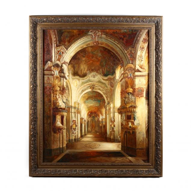 a-large-decorative-painting-of-a-baroque-cathedral-interior