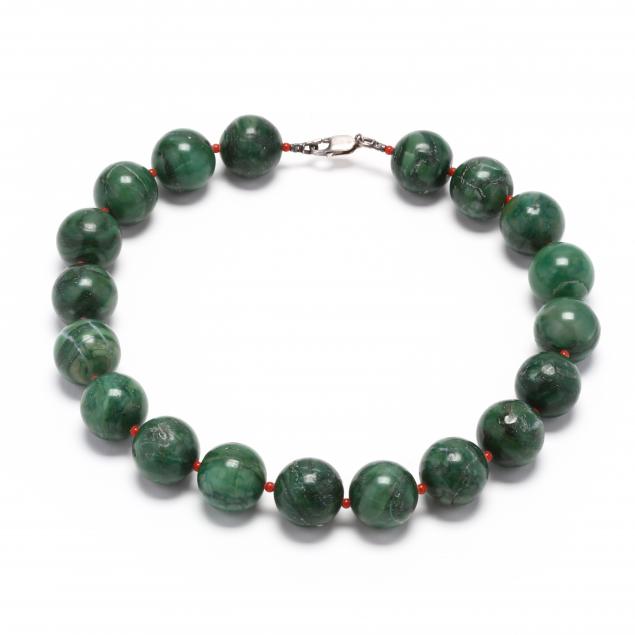 green-bead-and-coral-necklace