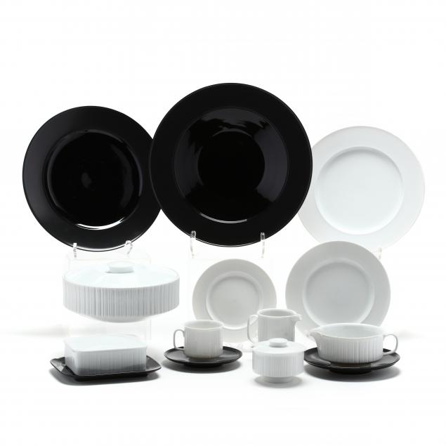 101-pieces-of-rosenthal-studio-line-mixed-set-of-black-and-white-dinnerware