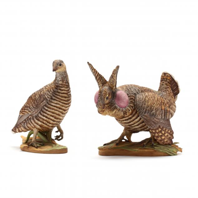 boehm-pair-of-lesser-prairie-chicken-sculptures