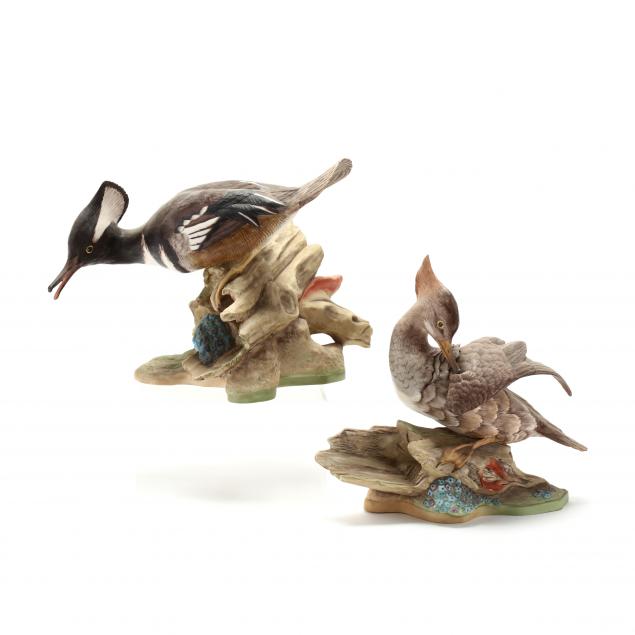 boehm-pair-of-hooded-merganser-porcelain-sculptures