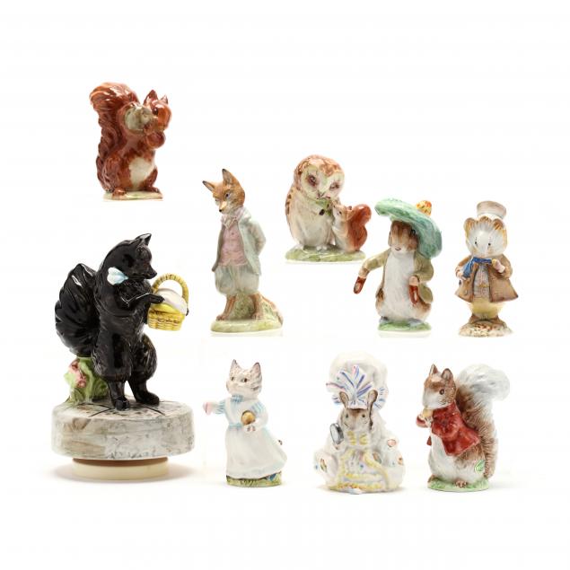 nine-beatrix-potter-porcelain-animal-figurines