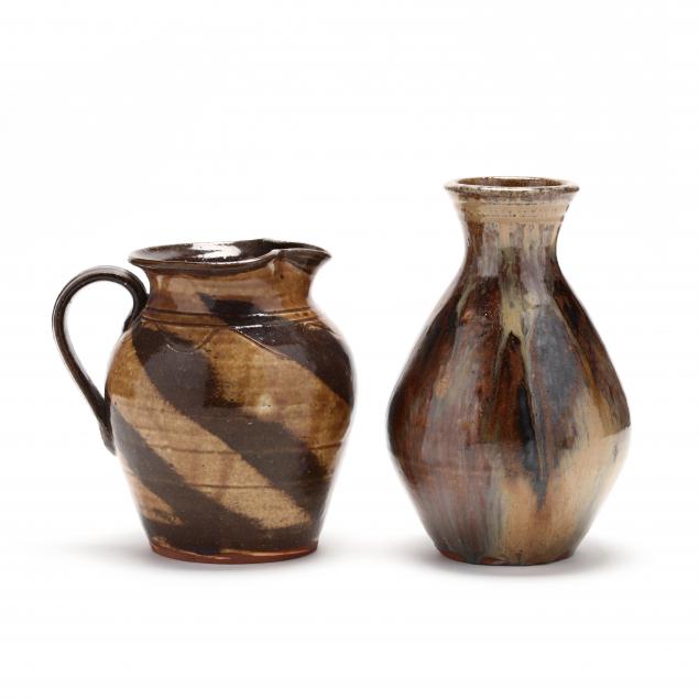 western-nc-pottery-kim-ellington-two-stoneware-pots