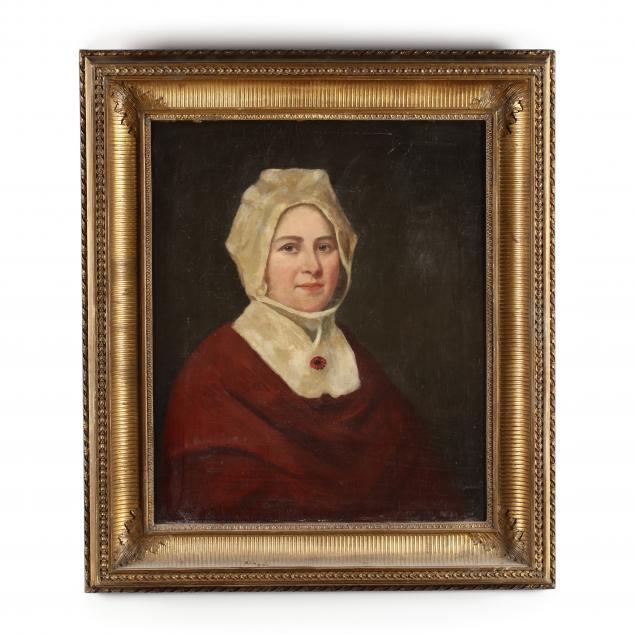 continental-school-19th-century-portrait-of-a-woman-in-red