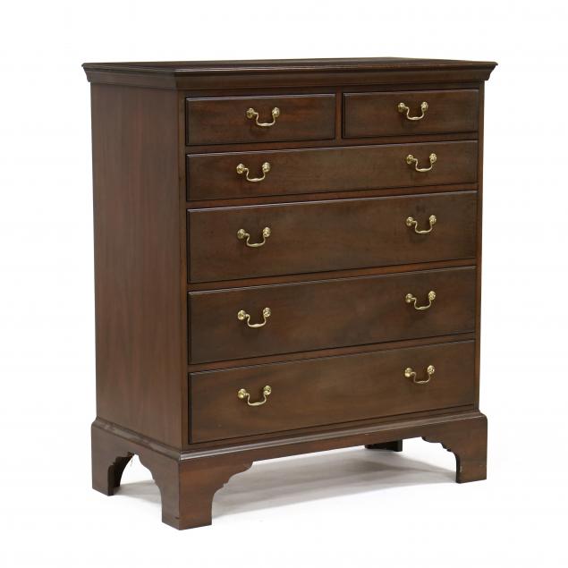 kittinger-williamsburg-adaptation-semi-tall-mahogany-chest-of-drawers