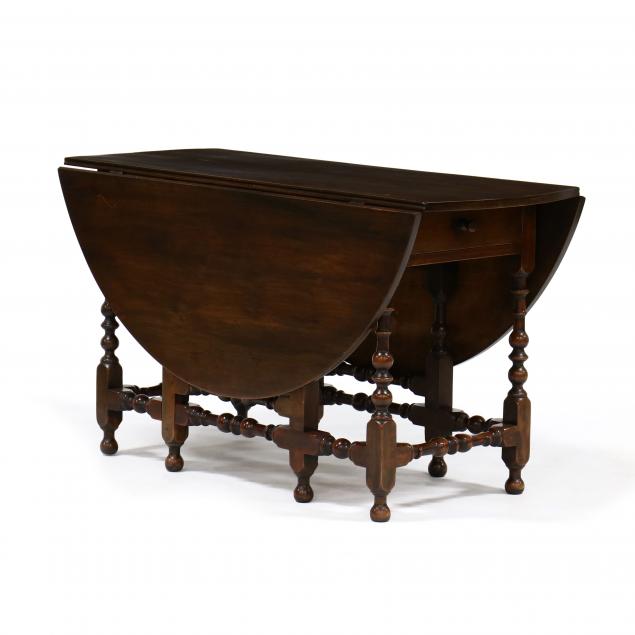 william-and-mary-style-walnut-drop-leaf-gateleg-dining-table