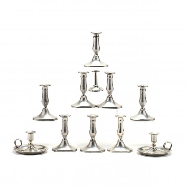 stieff-eleven-pewter-candlesticks-for-williamsburg-restoration