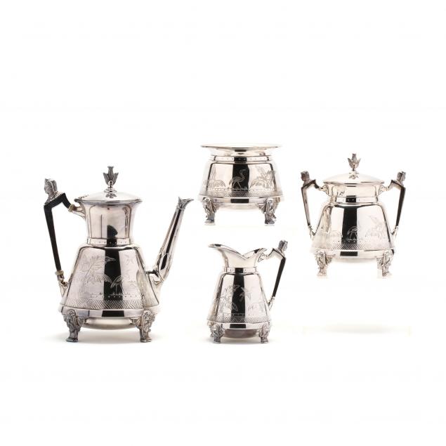 an-antique-egyptian-revival-silverplate-tea-set