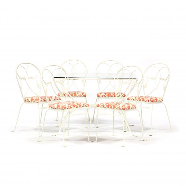 vintage-iron-table-and-six-chairs