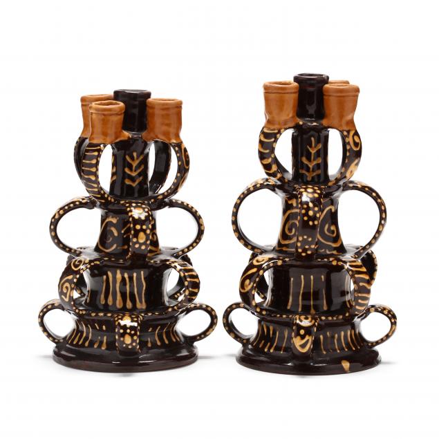 va-pottery-michelle-erickson-pair-of-decorated-candelabra