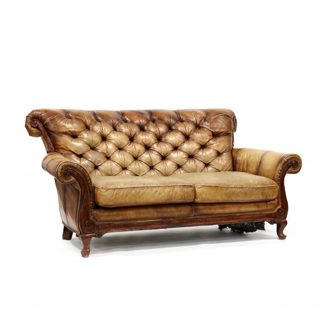 Bradington Young Tufted Leather Sofa