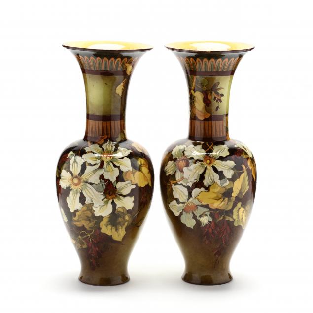 doulton-lambeth-pair-of-large-faience-pottery-vases