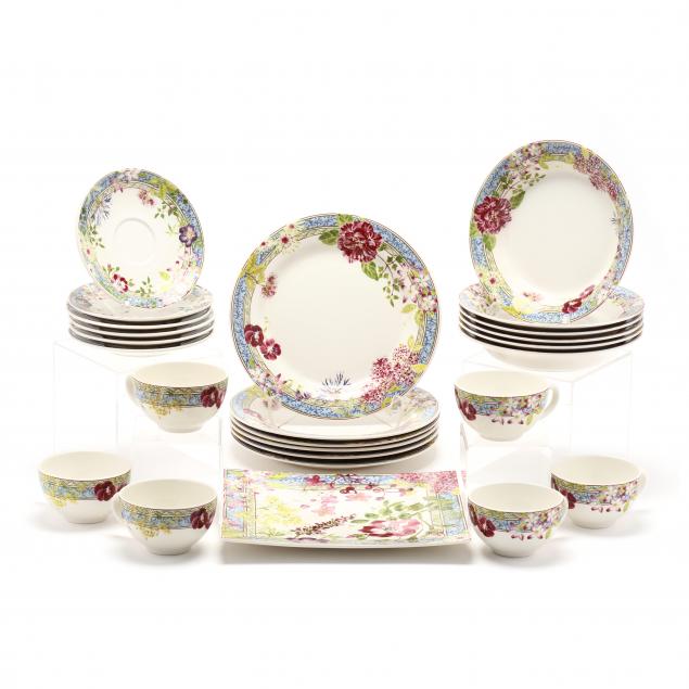 25-pieces-of-gien-millefleurs-porcelain-tableware