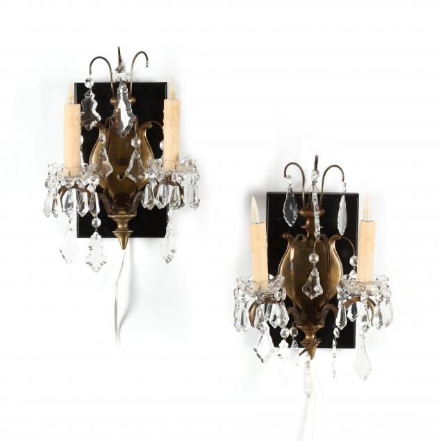 pair-of-continental-brass-drop-prism-sconces