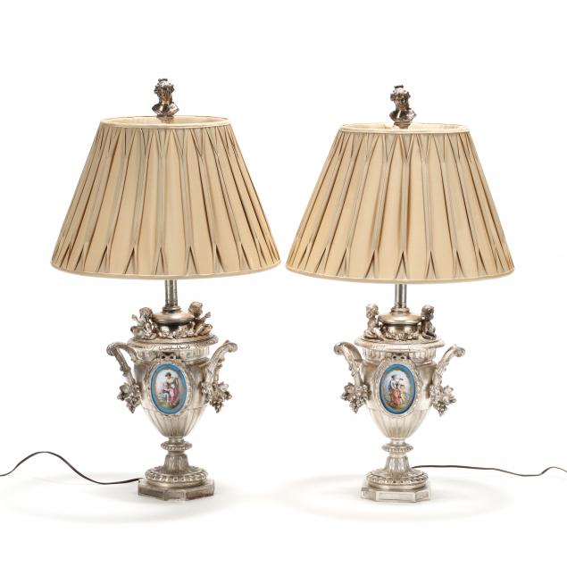 pair-of-french-silvered-urn-and-porcelain-table-lamps