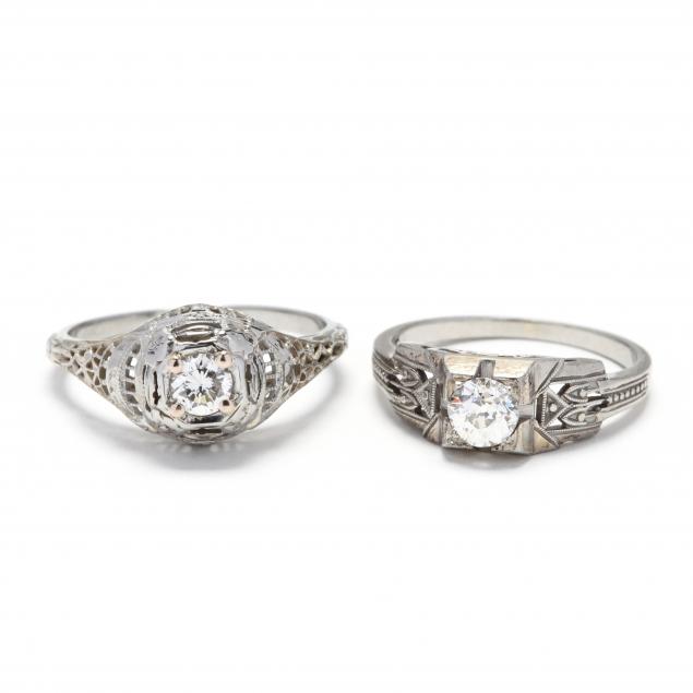 two-18kt-white-gold-and-diamond-rings