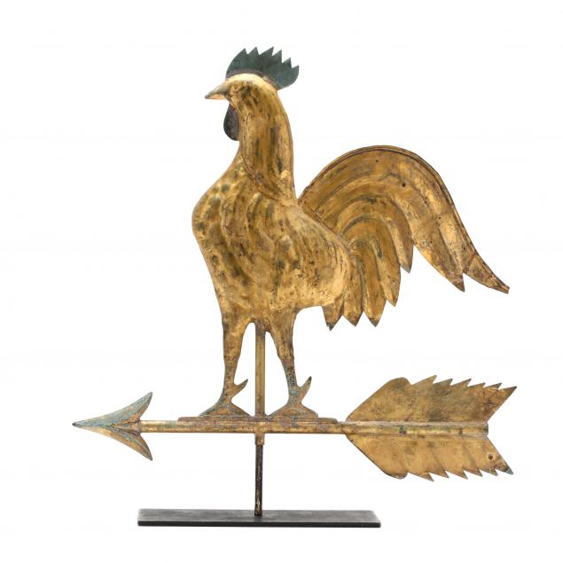 att-cushing-antique-gilt-rooster-weathervane