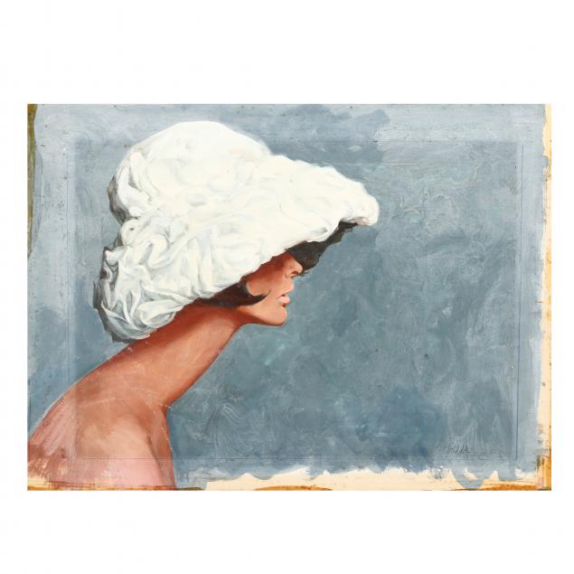 don-neiser-1918-2009-illustration-of-a-woman-in-a-hat