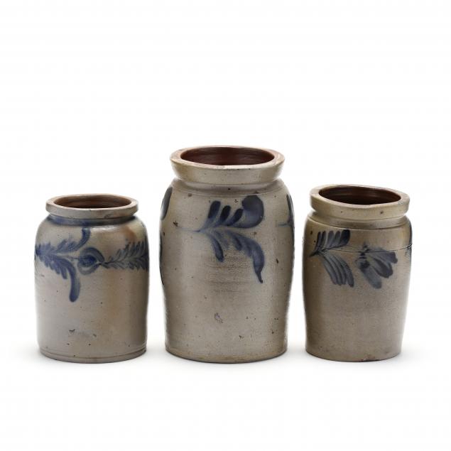 att-virginia-three-cobalt-decorated-stoneware-storage-jars