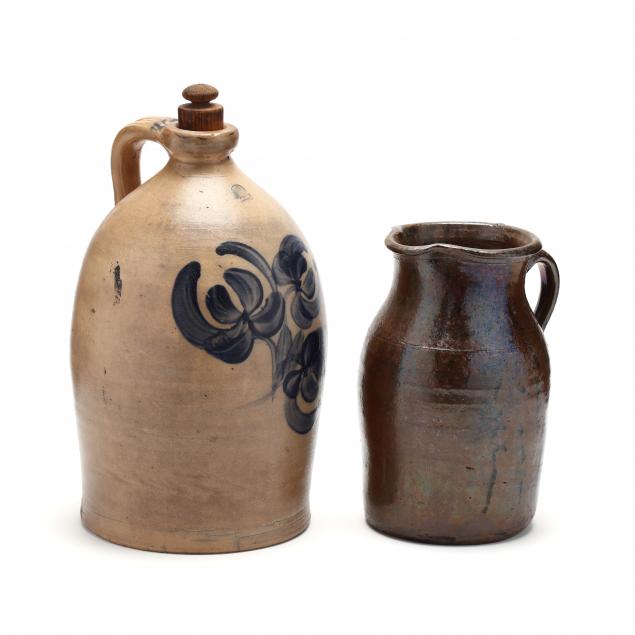 stoneware-cobalt-decorated-jug-and-pitcher