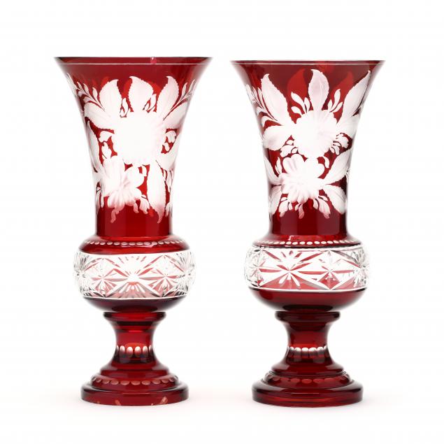 antique-pair-of-bohemian-ruby-cut-to-clear-vases