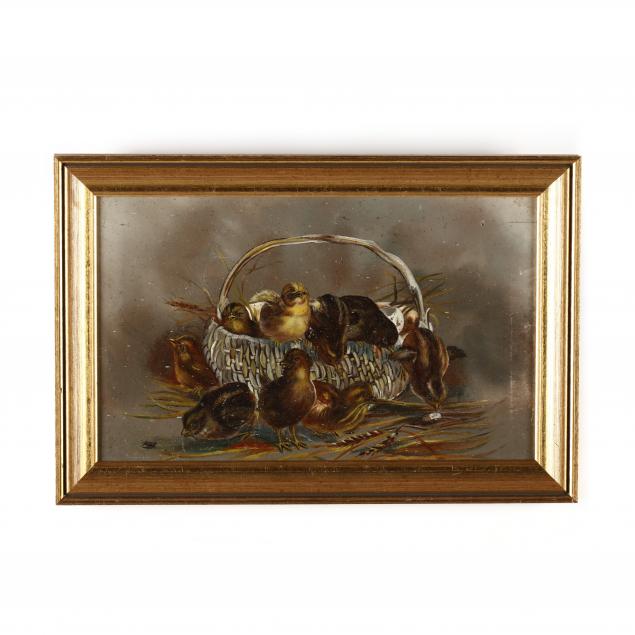 antique-painting-of-chicks-in-a-basket