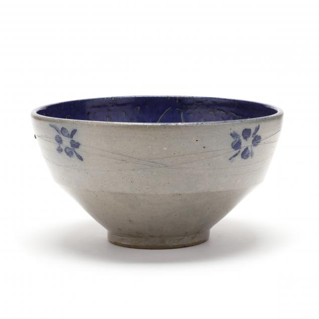 nc-pottery-jugtown-incised-cobalt-stoneware-center-bowl