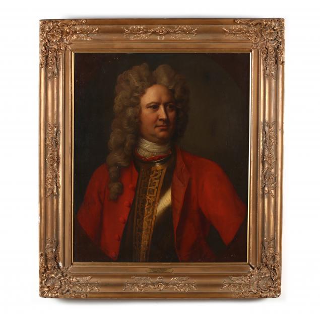 english-school-18th-century-portrait-of-a-man-in-armour-breast-plate-and-red-jacket