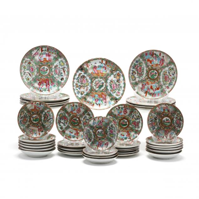 a-thirty-eight-piece-group-of-chinese-rose-mandarin-export-porcelain