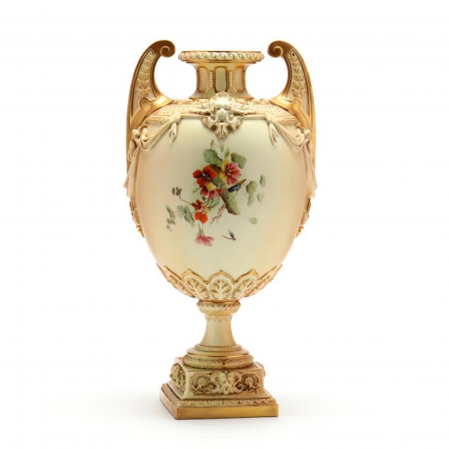 royal-worcester-large-painted-porcelain-urn