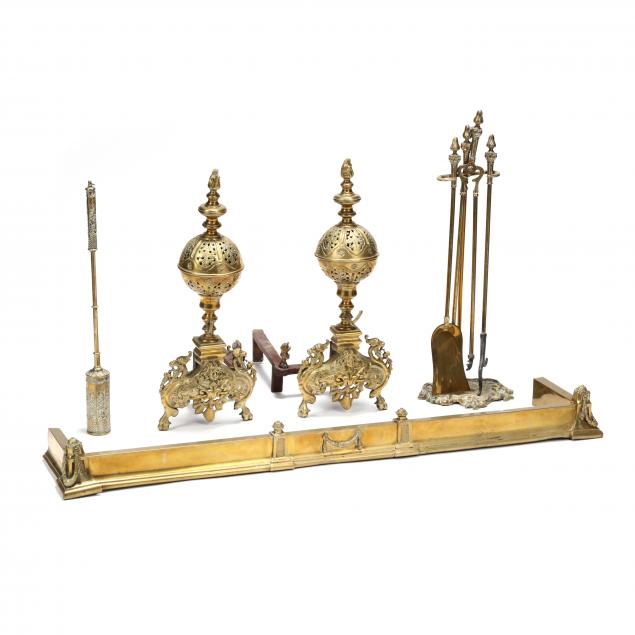 assembled-continental-brass-fireplace-set