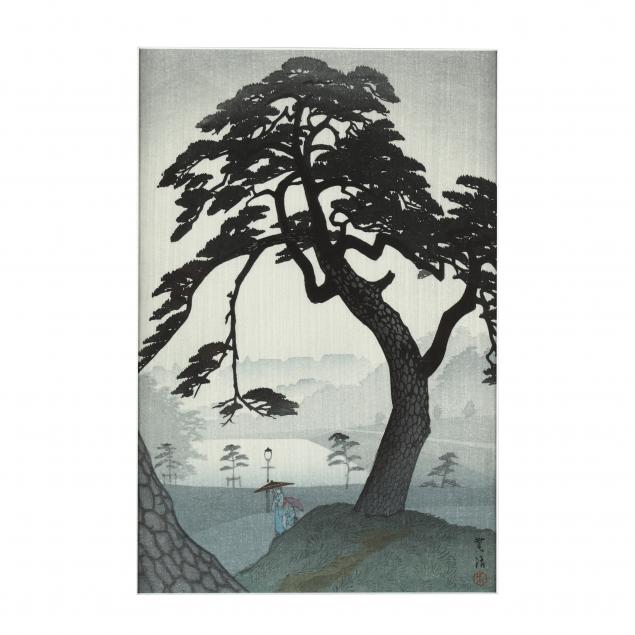 shiro-kasamatsu-japanese-1898-1991-i-pine-tree-in-the-rain-i